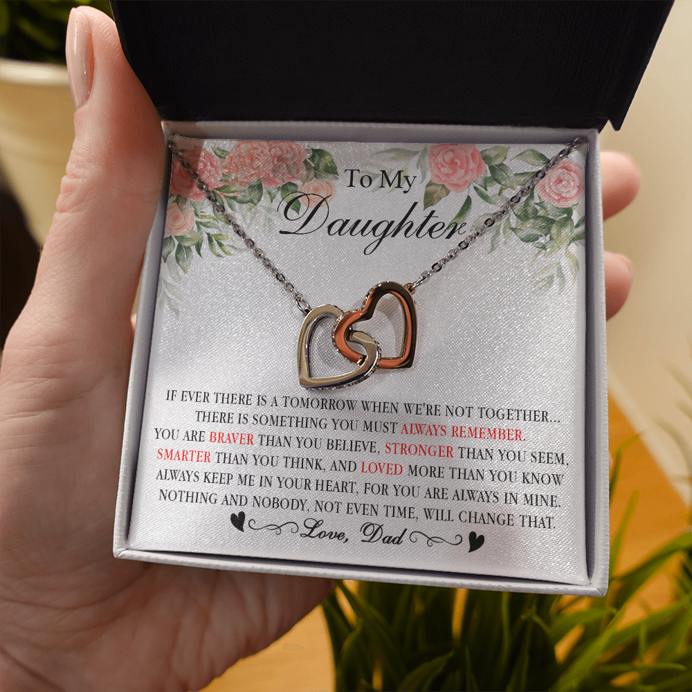 0D Heart Necklace To My Daughter Cute Birthday Gift from Dad for Beautiful Daughter