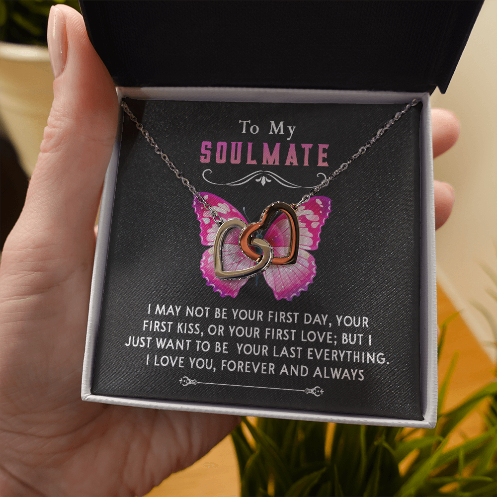 177D Necklace To My Soulmate, Butterfly Women Necklace, I LOVE YOU Forever & Always