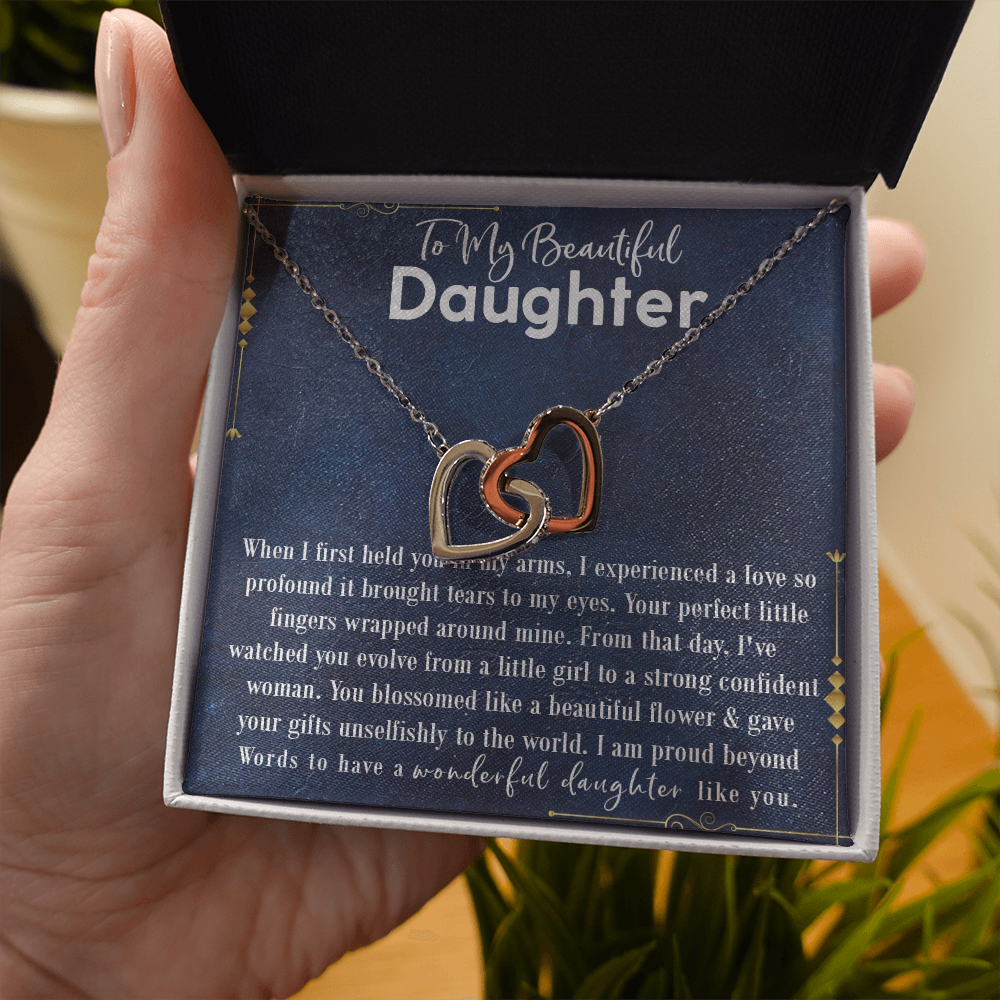 9D To My Beautiful Daughter Love Gift Luxury Alluring Beauty Necklace For Daughter