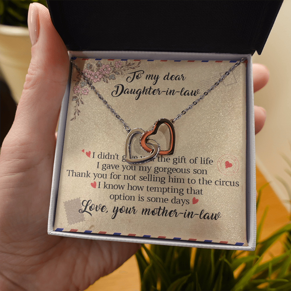 11D Letter To My Daughter-In-Law Necklace, Gift For Daughter In Law from Mother Mom