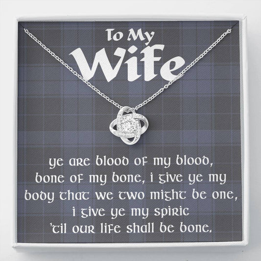 To My Wife Celtic Love Knot Pendant Necklace, Gift For Wife, Anniversary Jewelry