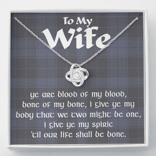 To My Wife Celtic Love Knot Pendant Necklace, Gift For Wife, Anniversary Jewelry