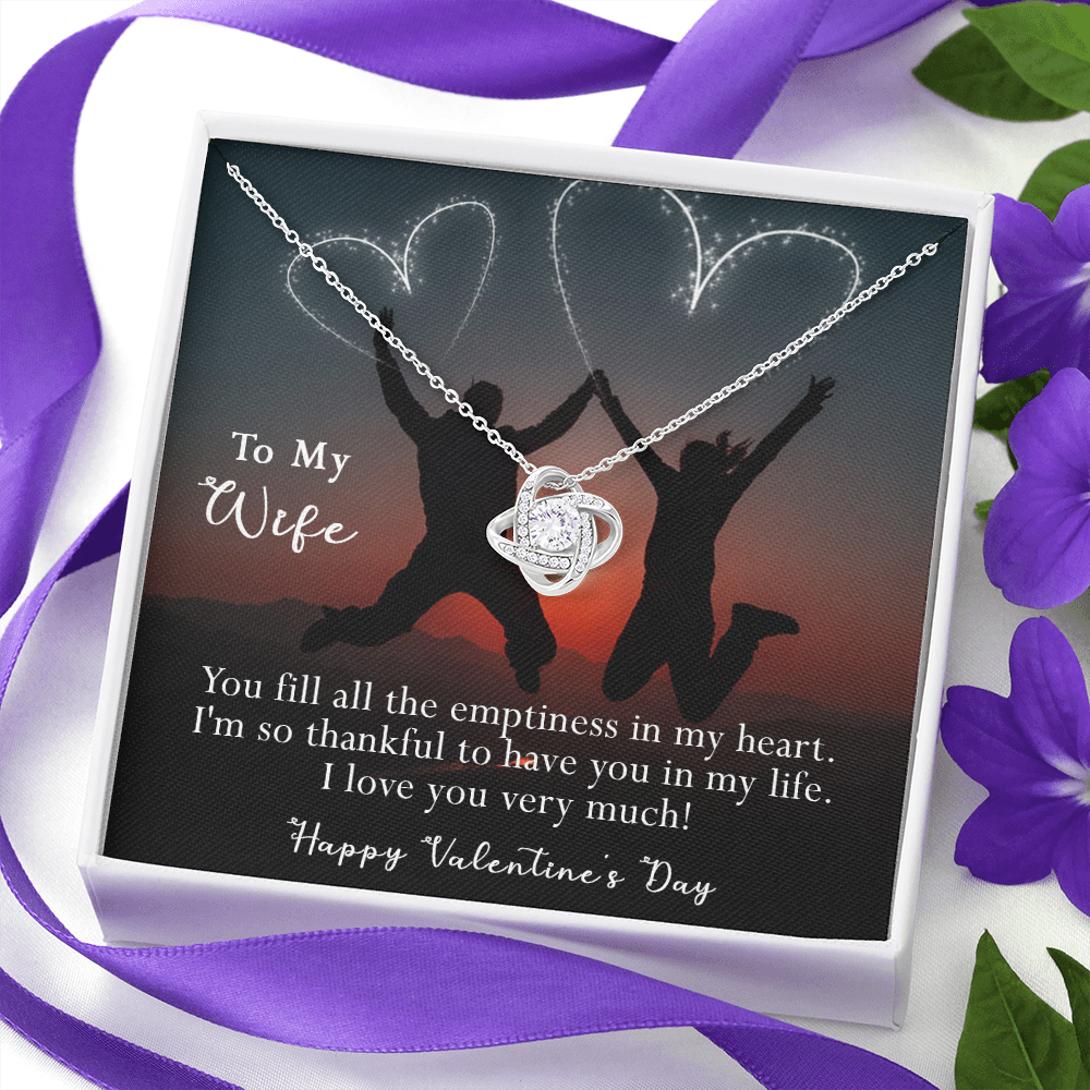 184A Women Necklace To my Wife, Valentine Gift from Husband, Happy Valentine's Day