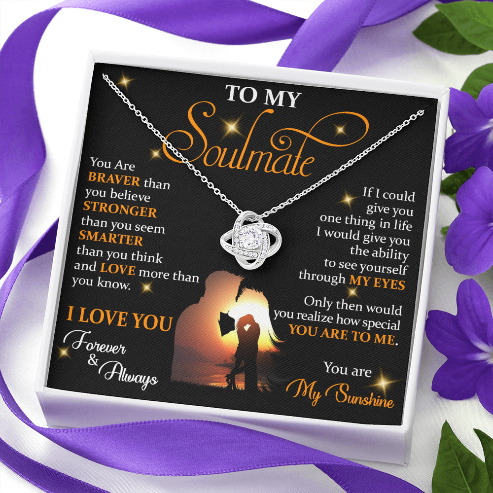 Q1A To My Soulmate Necklace, Gift For Wife Girlfriend From Husband, Love My Sunshine