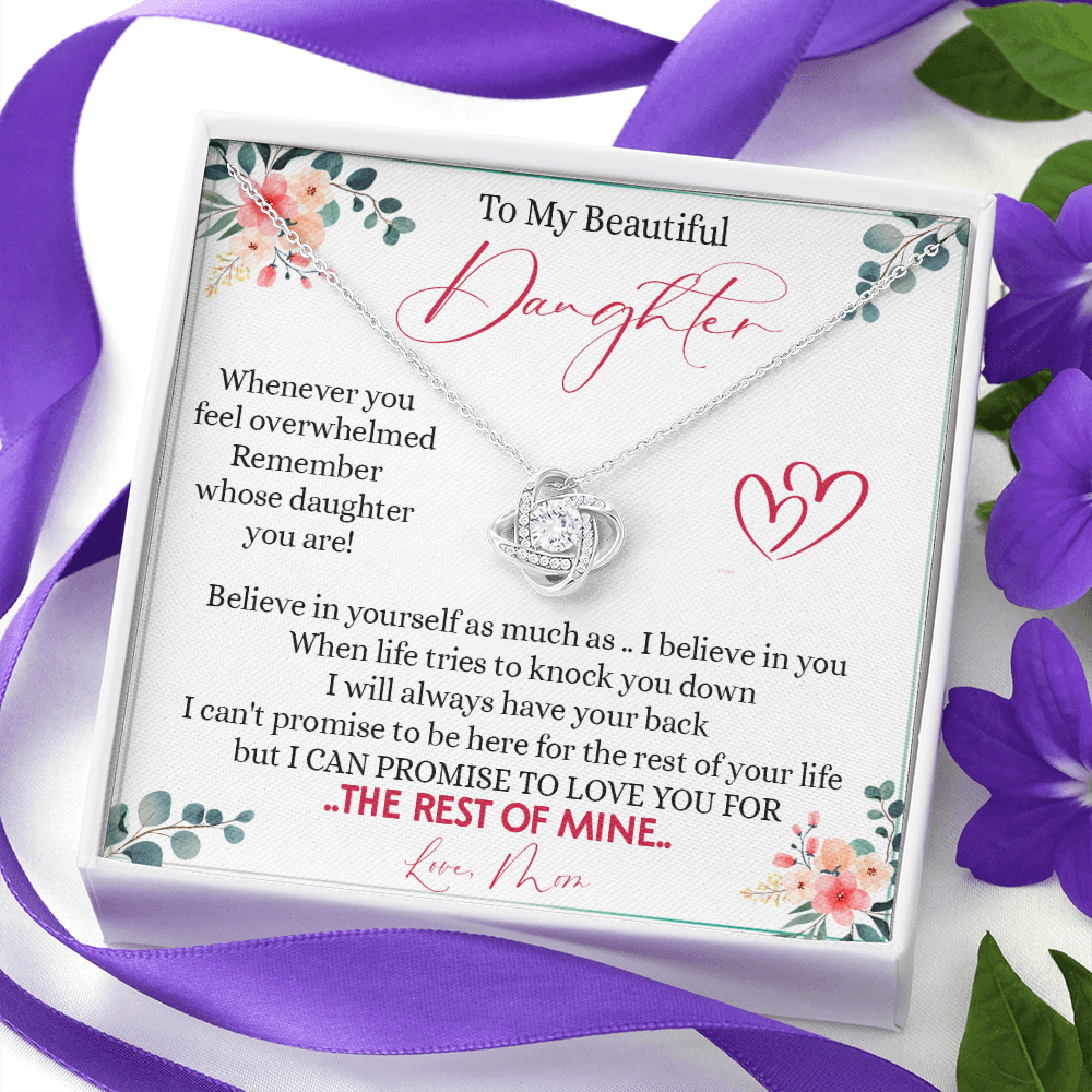149A Necklace To My Beautiful Daughter, Daughter Birthday Gift from Mom, I Love You