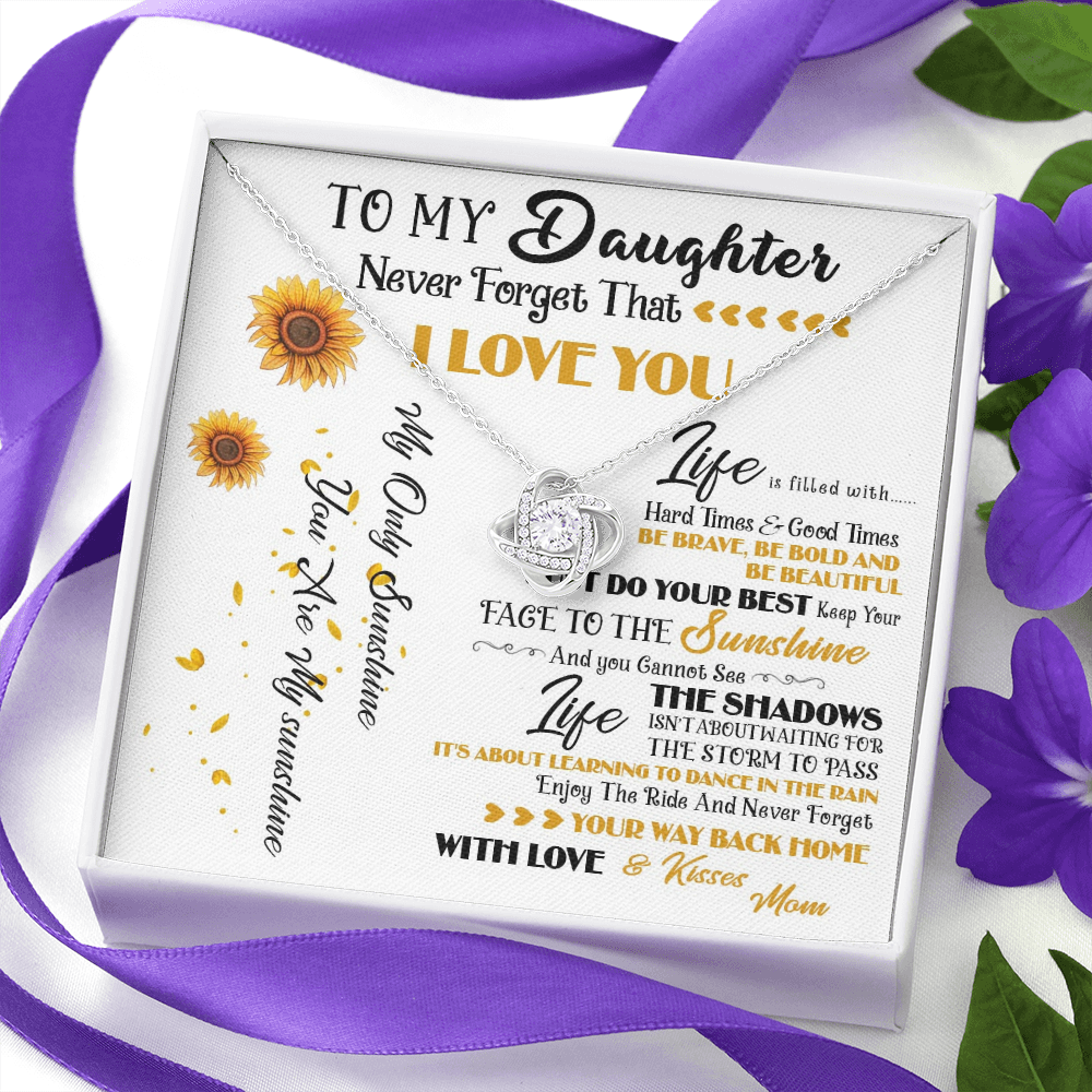 427A To My Daughter Necklace, Never Forget That I Love You, Gift Birthday, Holiday