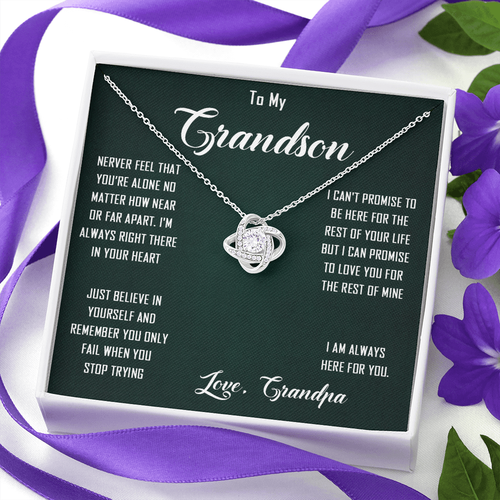 N368A To My Grandon Love Gift Sentimental Christian Cross Necklace Anniversary Gift