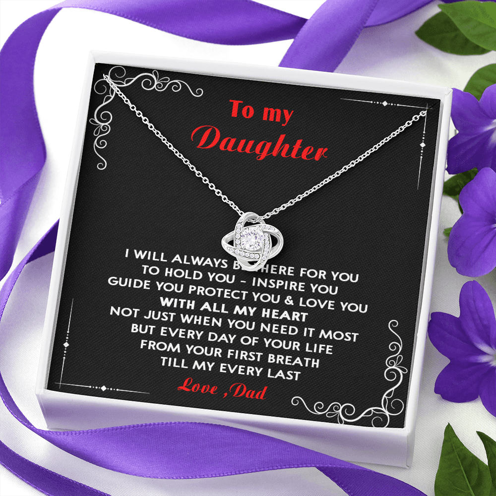 N351A To My Daughter Love Dad - Father and Daughter Necklace Heart Gift from Daddy