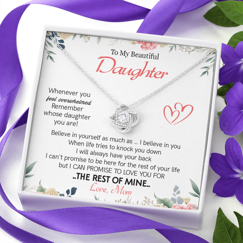 426A To My Beautiful Daughter Necklace From Mom On Graduation, Birthday, Holiday