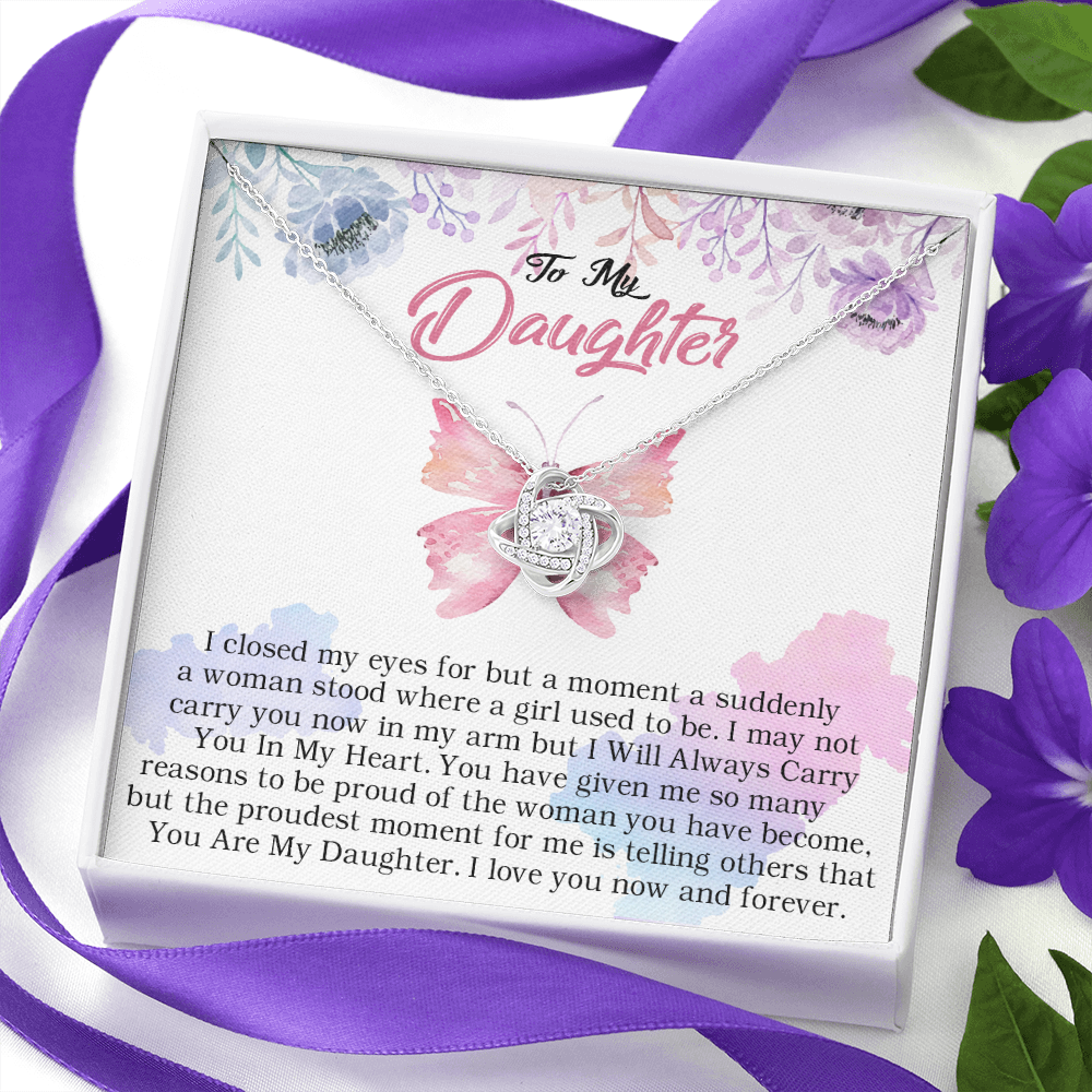 24A Butterfly To My Daughter Necklace, Gift Birthday, Holiday, Daughter Necklace