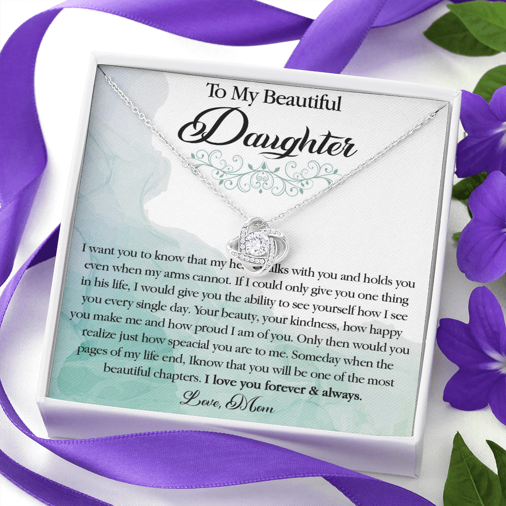 25A To My Beautiful Daughter Necklace, Gift Birthday From Mom For Daughter