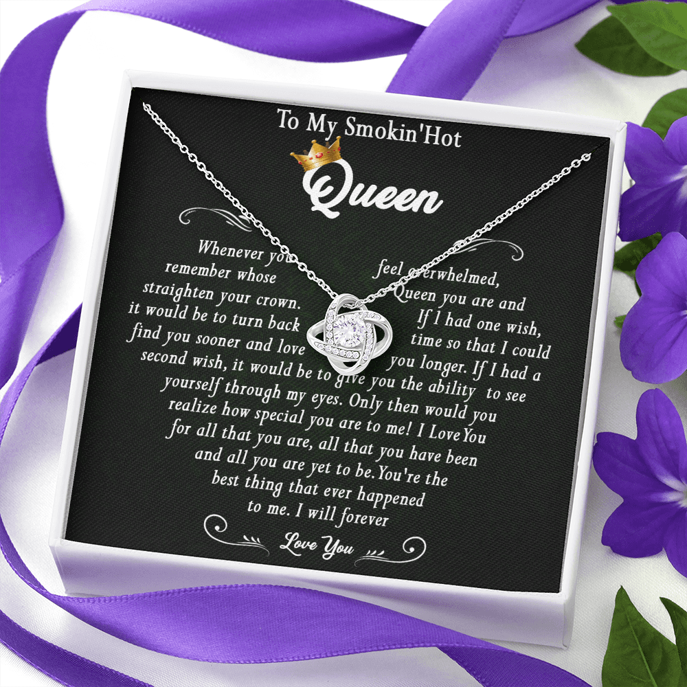 N369A To My Smokin Hot Queen Crown Necklace Gift For Wife Soulmate Valentines Day Gift