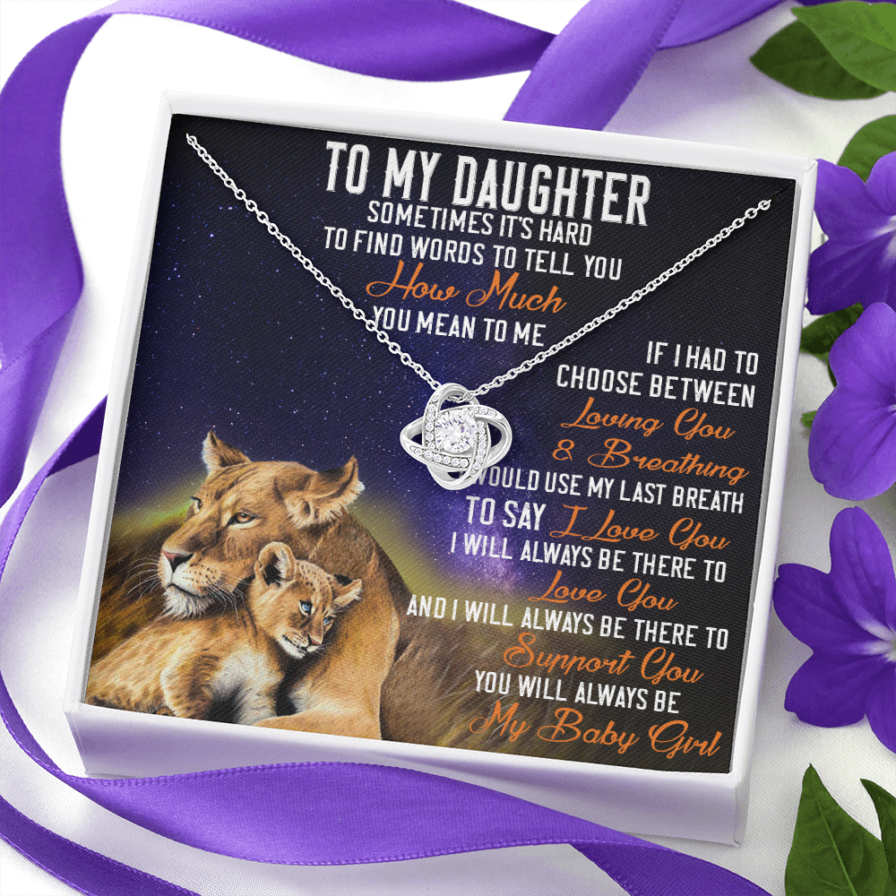 42A Lion To My Daughter Necklace, Gift Birthday, Necklace Gift For Daughter