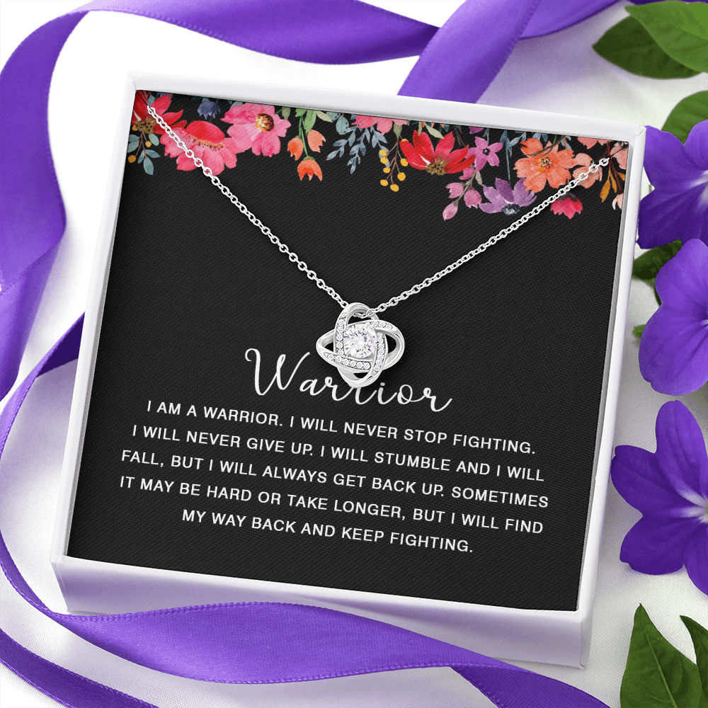 422A Warrior Necklace, I am Warrior, I Will Never Stop Fighting, Gift Birthday