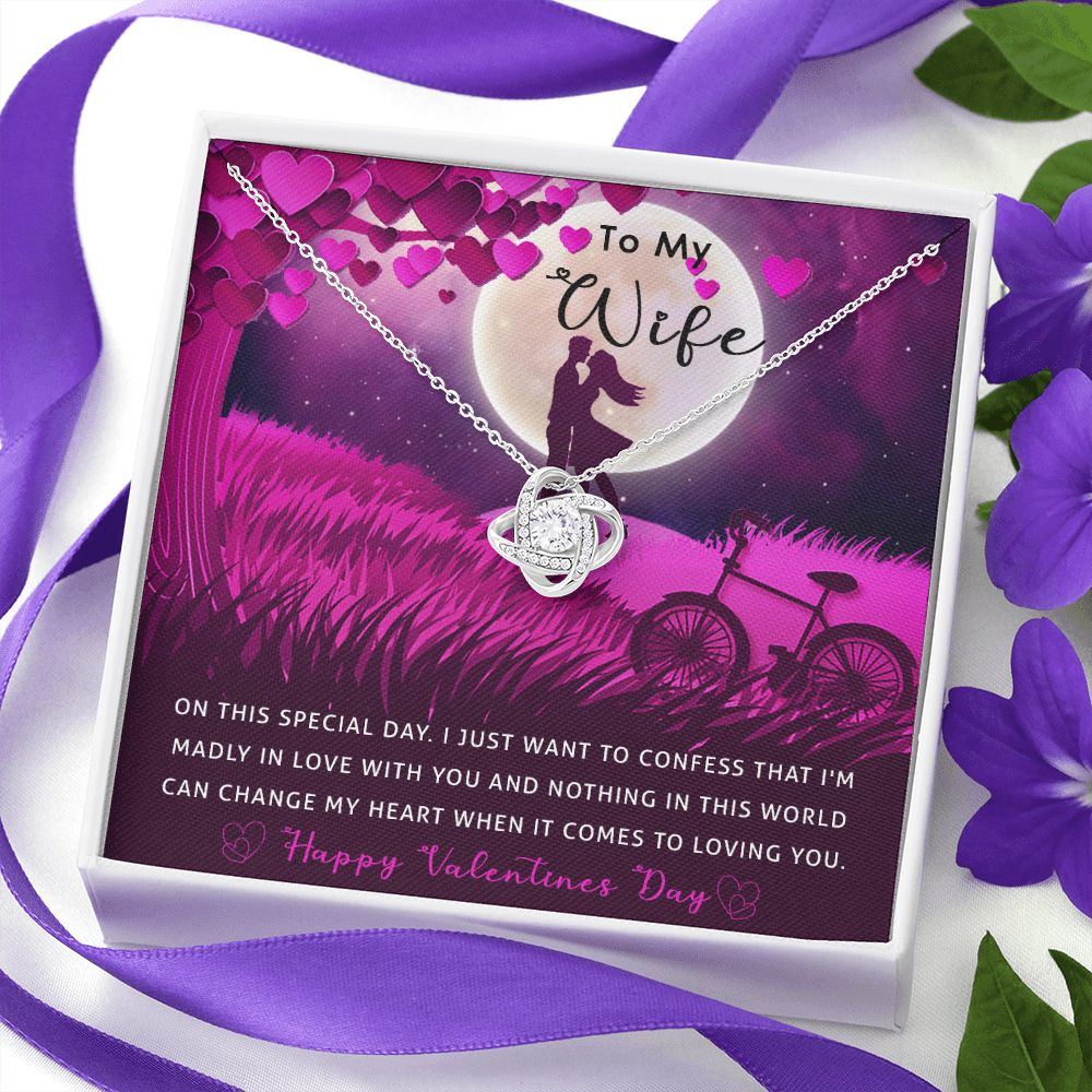 182A Necklace To my Wife, Valentine Gift for your Beautiful Wife, Valentine Necklace