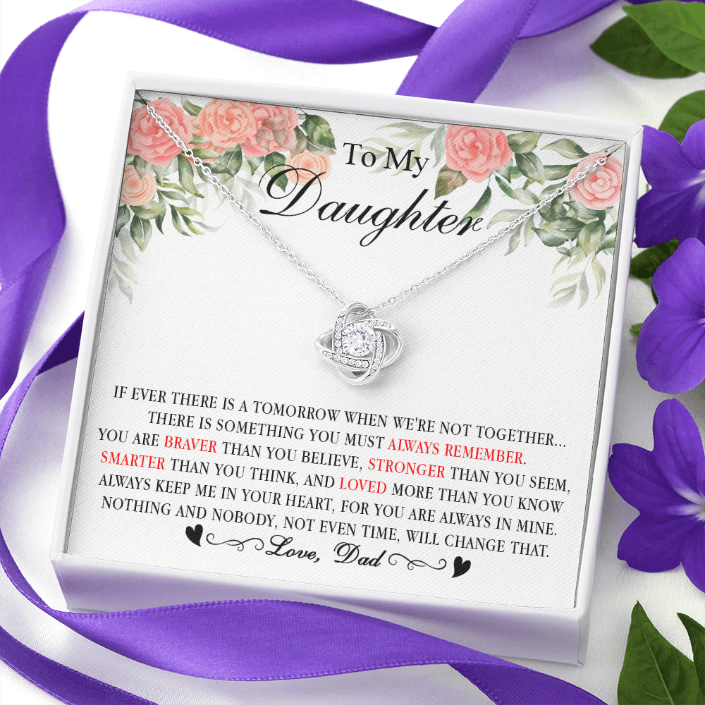 2A Heart Necklace To My Daughter Cute Birthday Gift from Dad for Beautiful Daughter