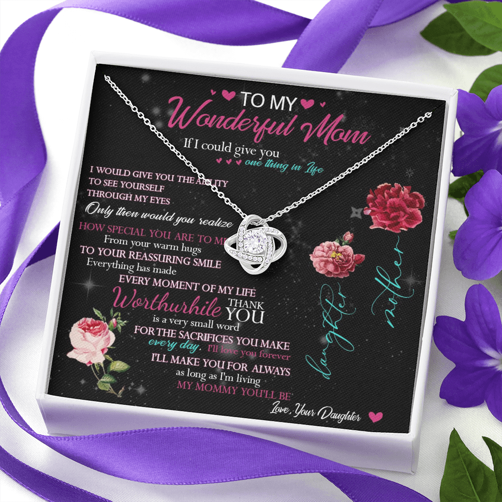 429A To My Beautiful Mom Necklace Mothers Day Gift From Daughter, Gift Birthday For Mom