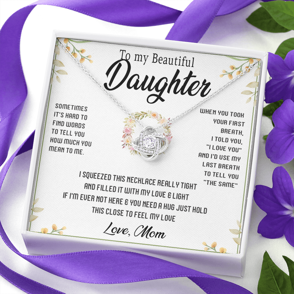 45A To My Beautiful Daughter Gift From Mom, Gift Necklace, Gift Birthday, Holiday