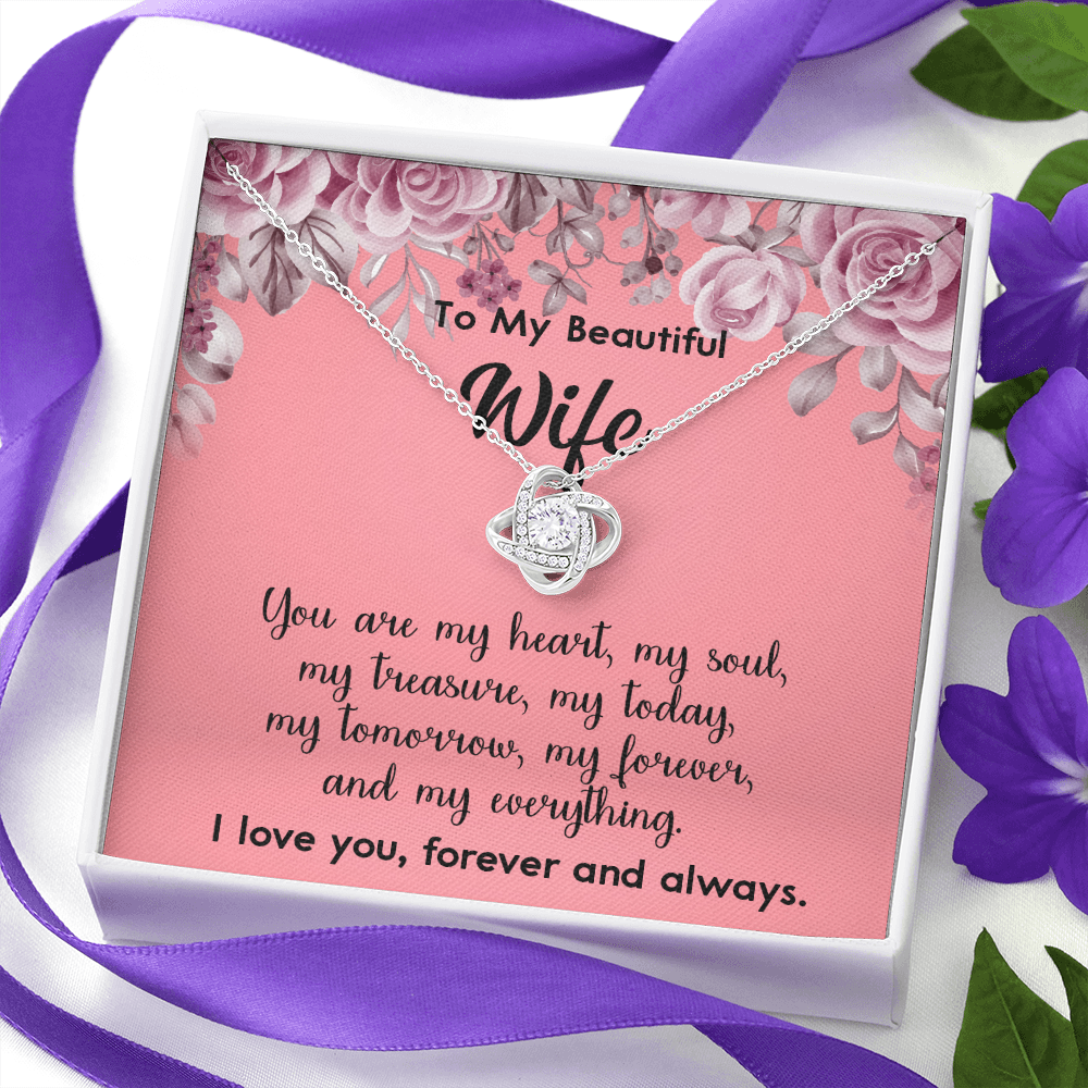 160A To My Beautiful Wife Necklace, Gift for Her, Valentine's Day Necklace Gift
