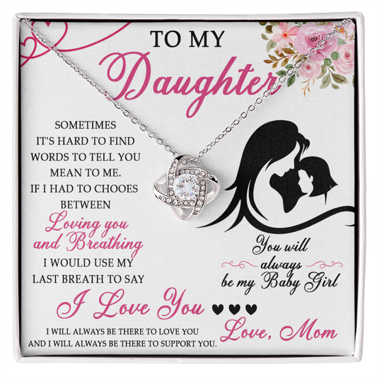 50A To My Daughter Necklace From Mom, Jewelry Gift For Daughter On Birthday, Holiday