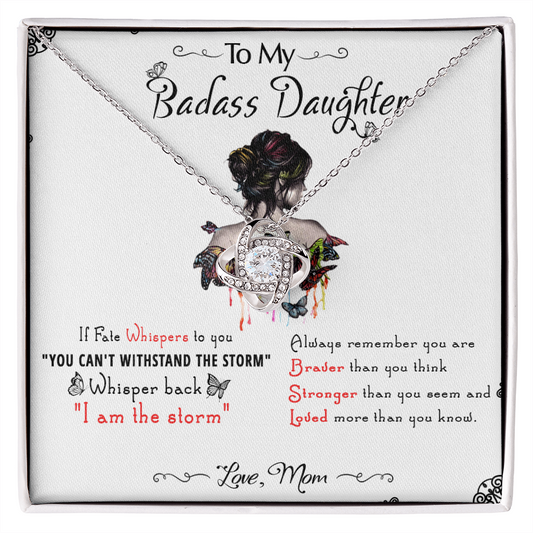 53A To My Badass Daughter, Badass Daughter Necklace From Mom, Birthday Gift