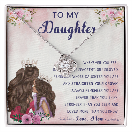 56A To My Daughter Necklace, Gift For Daughter From Mom, Daughter Mother Necklace