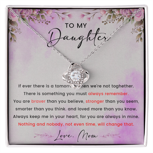 58A To My Daughter Necklace, Love Knot Necklace, Daughter Necklace From Mom