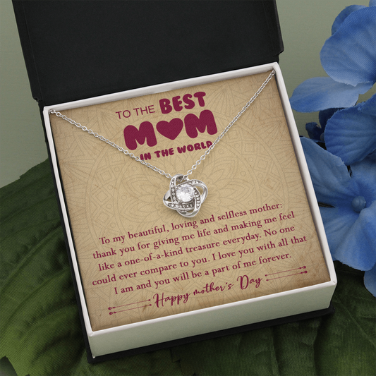 406A To The Best Mom In The World Necklace, Happy Morther's Day Gift For Mom