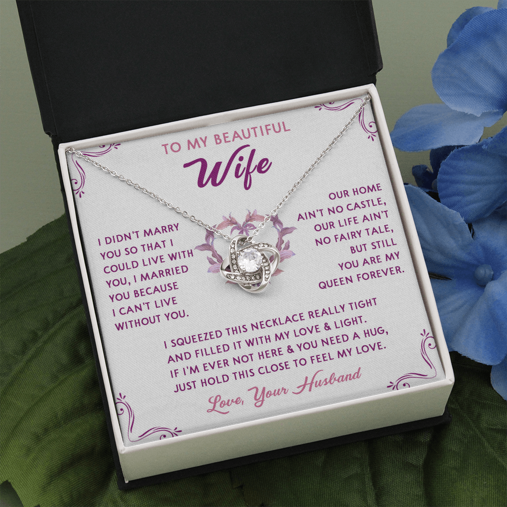 168A Necklace Gift To My Beautiful Wife, Gift for Her From Husband, Valentine Gift