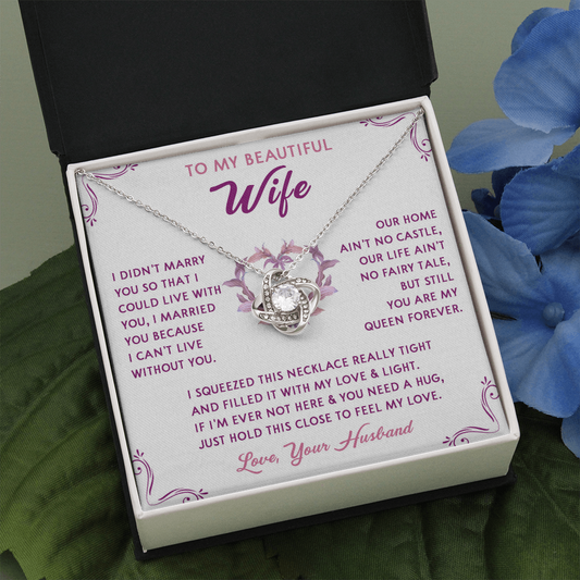 168A Necklace Gift To My Beautiful Wife, Gift for Her From Husband, Valentine Gift