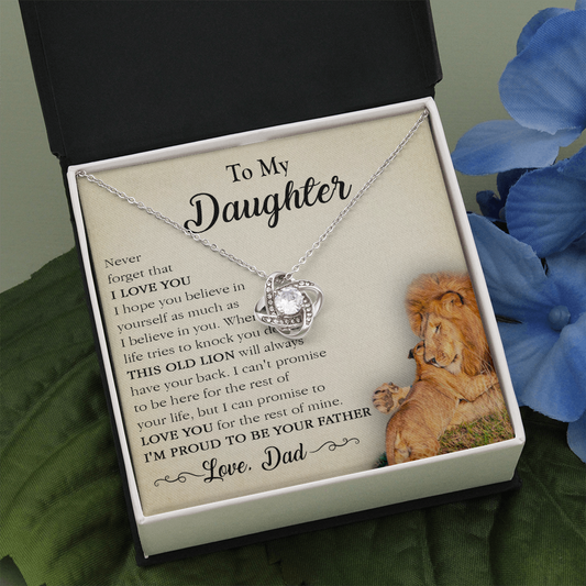 17A Necklace To My Lion Daughter, Necklace Gift for Daughter/Her, Gift From Lion Dad