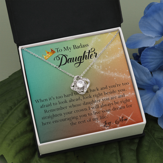 156A To My Badass Daughter Necklace, Gift for Her, Women, Birthday Gift from Mom