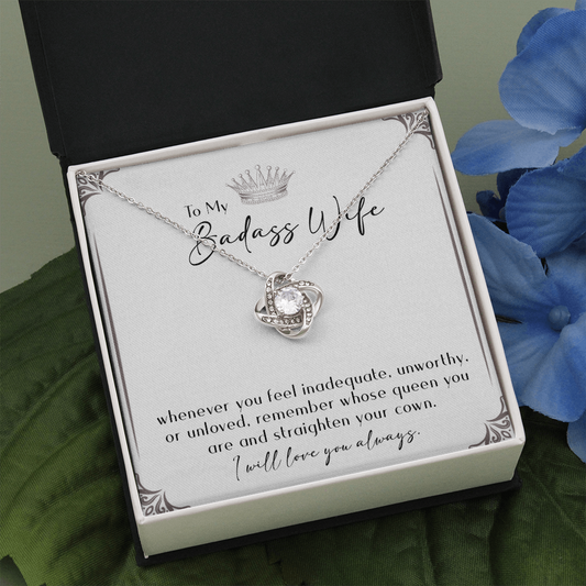 164A Necklace Gift To My Badass Wife, I LOVE YOU Always, Valentine's Day Gift for Her