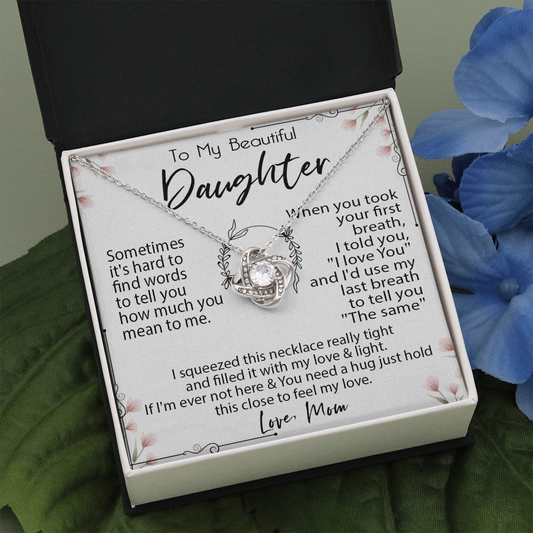 19A Necklace To My Beautiful Daughter, Necklace Gift for Daughter/Her From Mom
