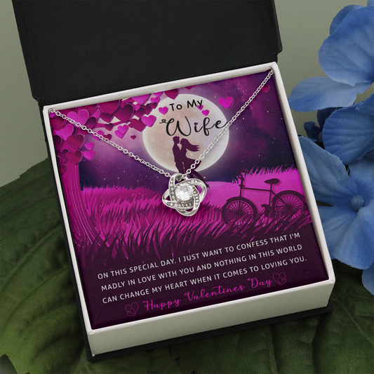 182A Necklace To my Wife, Valentine Gift for your Beautiful Wife, Valentine Necklace