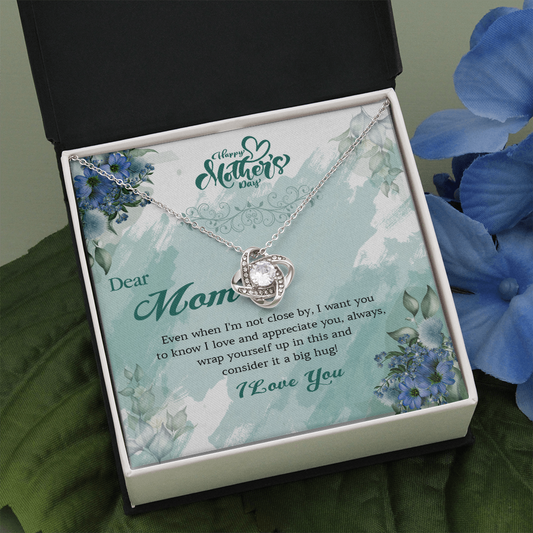 411A Dear Mom I Love You Necklace, Happy Mothers Day Gift Necklace, Necklace Gift Mom