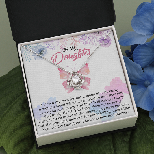 24A Butterfly To My Daughter Necklace, Gift Birthday, Holiday, Daughter Necklace