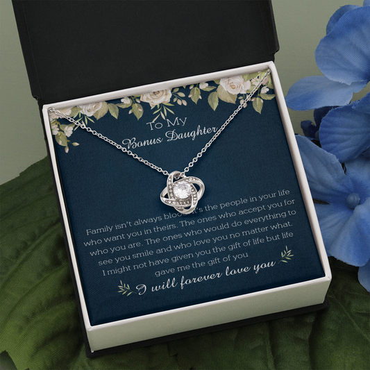 23A To My Bonus Daughter Necklace, I Will Forever Love You, Gift Birthday, Holiday