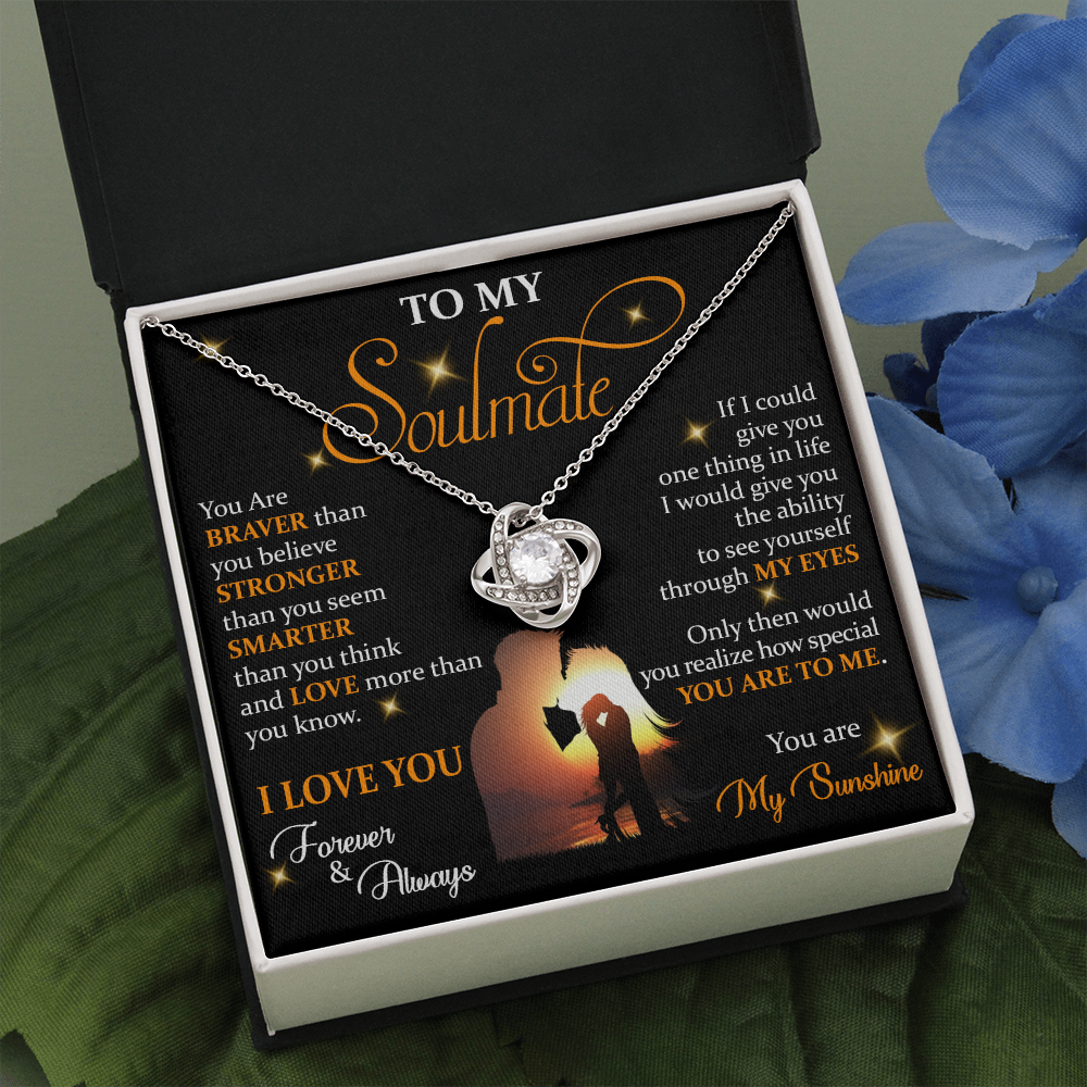 Q1A To My Soulmate Necklace, Gift For Wife Girlfriend From Husband, Love My Sunshine