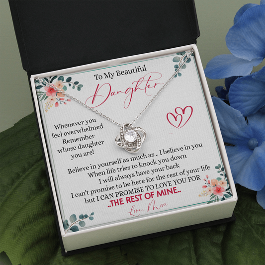 149A Necklace To My Beautiful Daughter, Daughter Birthday Gift from Mom, I Love You