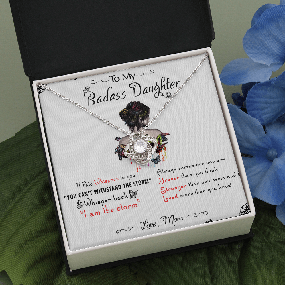 53A To My Badass Daughter, Badass Daughter Necklace From Mom, Birthday Gift
