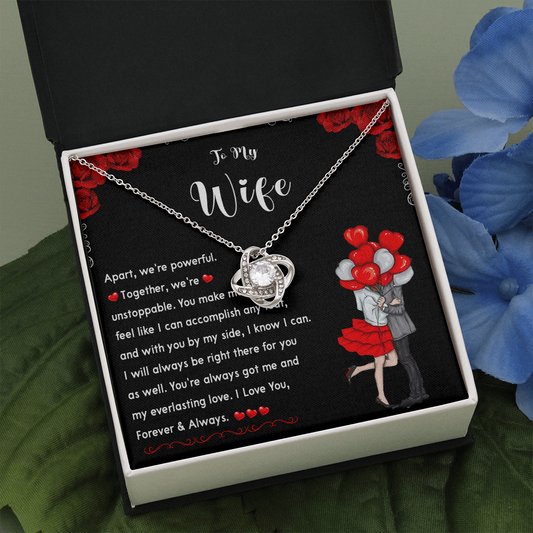 258A To My Wife Necklace, Couple In Love Necklace Gift for Her, I LOVE YOU Forever