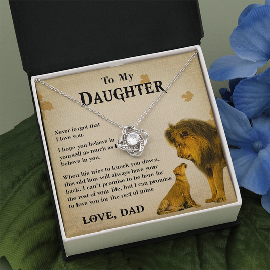 127A Necklace To My Daughter Lion, Daughter Birthday Gift, Lion Dad Necklace Gift