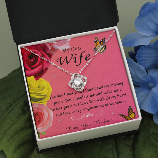 135A Necklace My Dear Wife, Necklace Gift for Wife From Husband, Birthday Gift
