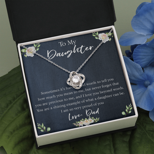 18A Necklace To My Daughter, Floral Necklace Gift for Daughter/Her, Gift From Dad