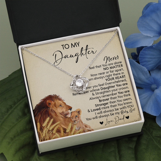 121A Necklace To My Daughter Gift From Lion Dad, You Are My Baby Girl, Birthday Gift