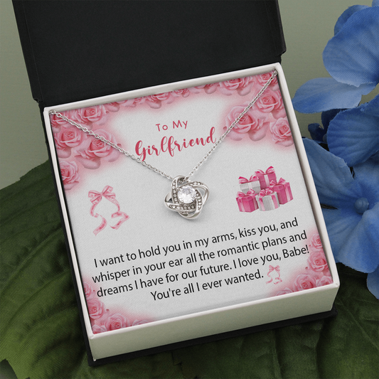 256A Necklace To My Girlfriend, Gift for Her From Boyfriend, Love Rose Gift for Girl