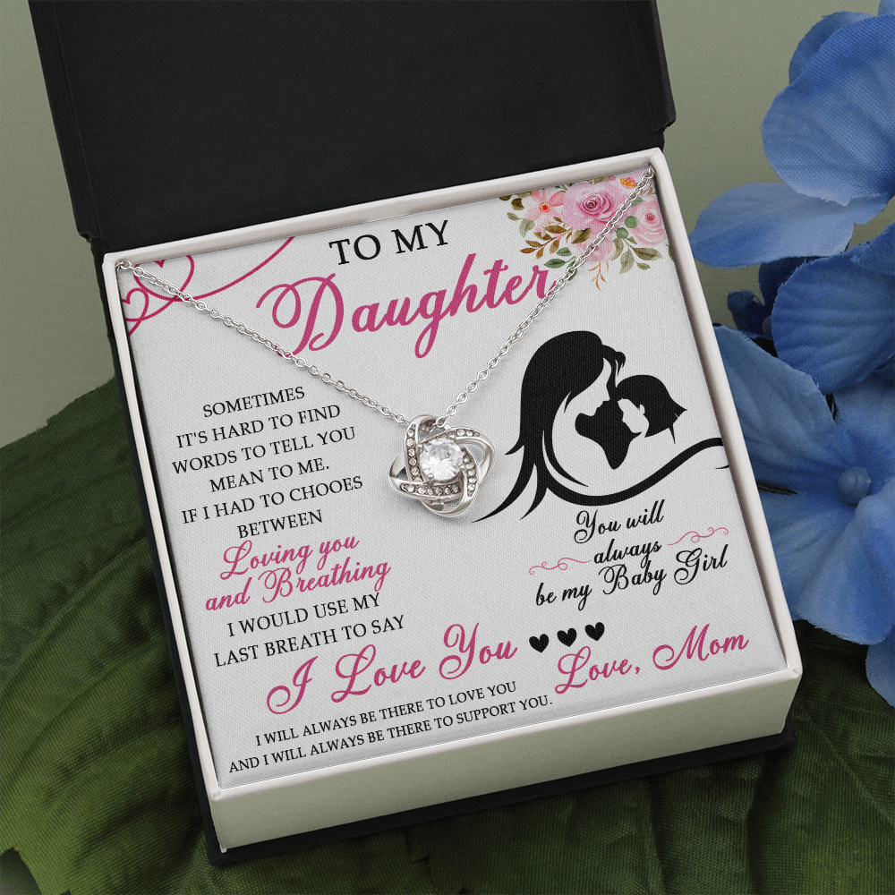 50A To My Daughter Necklace From Mom, Jewelry Gift For Daughter On Birthday, Holiday