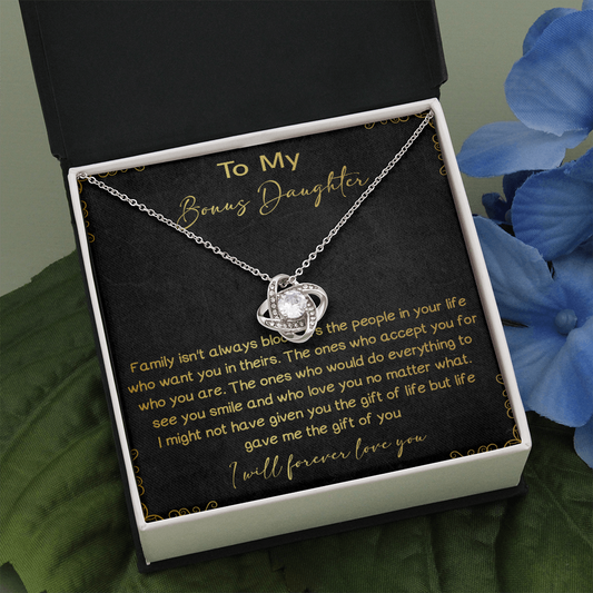 32A To My Bons Daughter Necklace, I Will Forever Love You, Gift Birthday, Holiday