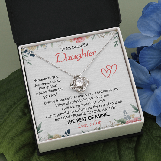 426A To My Beautiful Daughter Necklace From Mom On Graduation, Birthday, Holiday